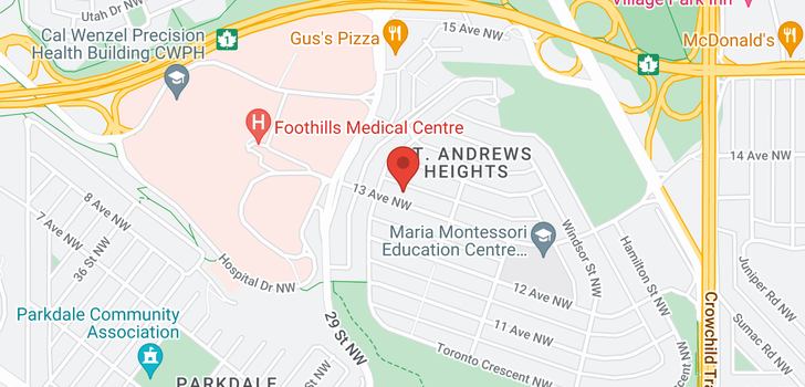 map of 2932 13 Avenue NW